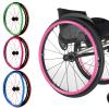 1 Pair Wheelchair Cover,24inch Silicone Wheelchair Push Rim Covers,Wheelchair Accessories,Wheelchair Handrim Covers,Non-Slip Wear-Resistant Hand Push Protective Cover, Rear Wheel Grips Cover,Pink,24in view 1