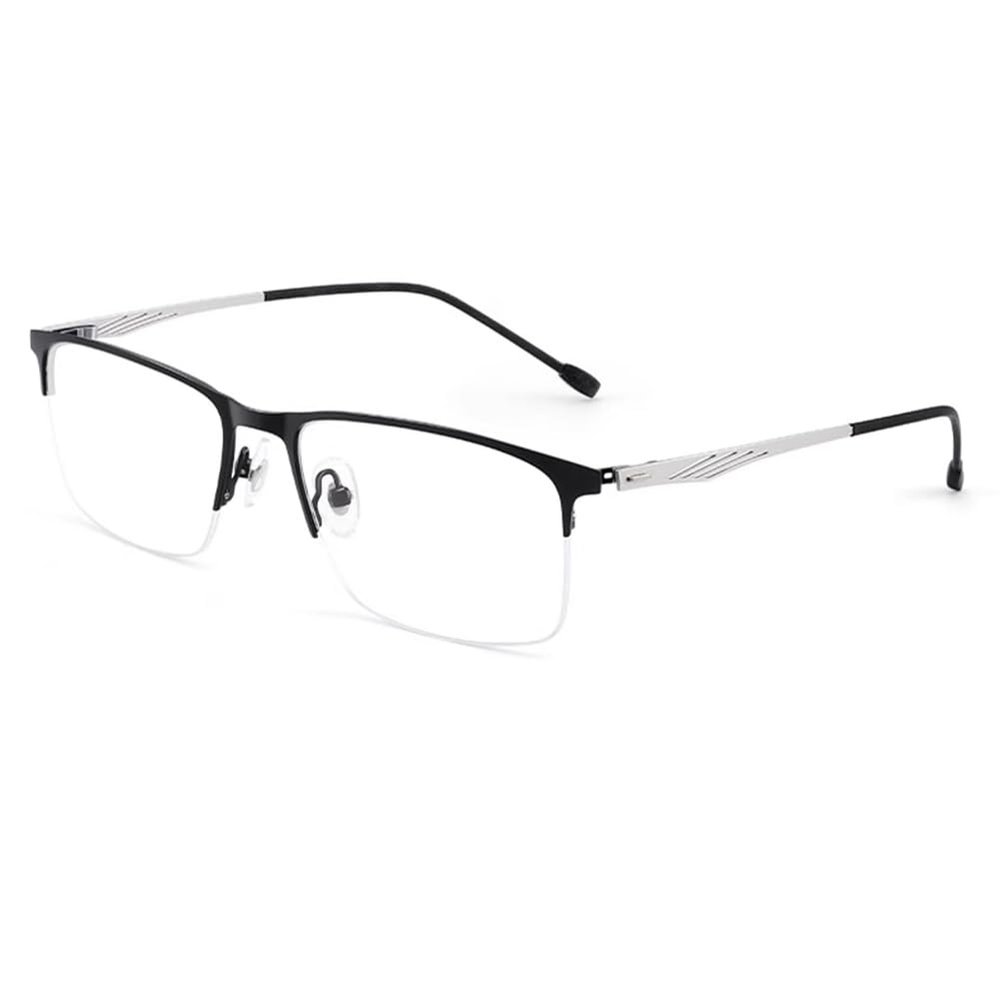 RICCIE Men's Pure Titanium Smart Zoom Anti-Blue Light Reading Glasses, HD Aspheric Resin Lenses Anti-fatigue Goggles Diopter,01,+2.5