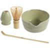 4Pcs Matcha Making Kit, Ceramic Bowl, Bamboo Whisk and Scoop, Matcha Sifter and Holder view 1