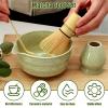 4Pcs Matcha Making Kit, Ceramic Bowl, Bamboo Whisk and Scoop, Matcha Sifter and Holder view 2