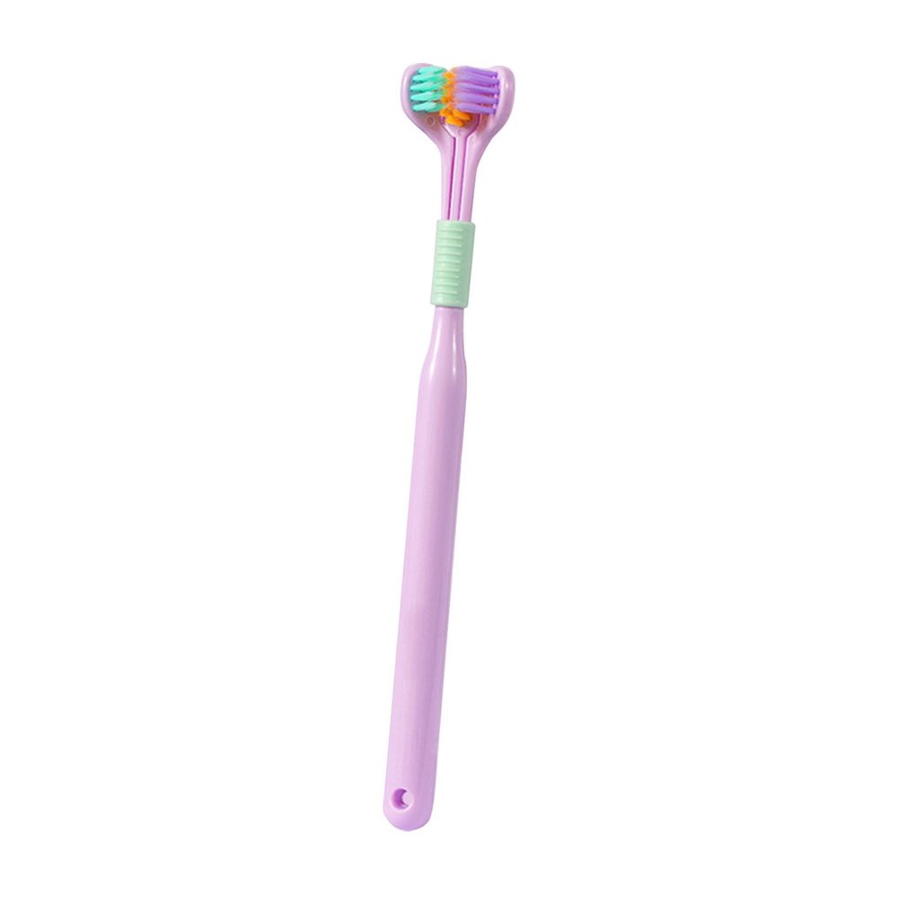 3 PCS Three Sided Toothbrush, 3 Sided Auti-sm Toothbrush, Sensory Toothbrush A-utism Kids, Triple Angle Toothbrush, 3 Sided A-utismi-ng Toothbrush Creative Travel Toothbrush for Teeth Care Gum Care