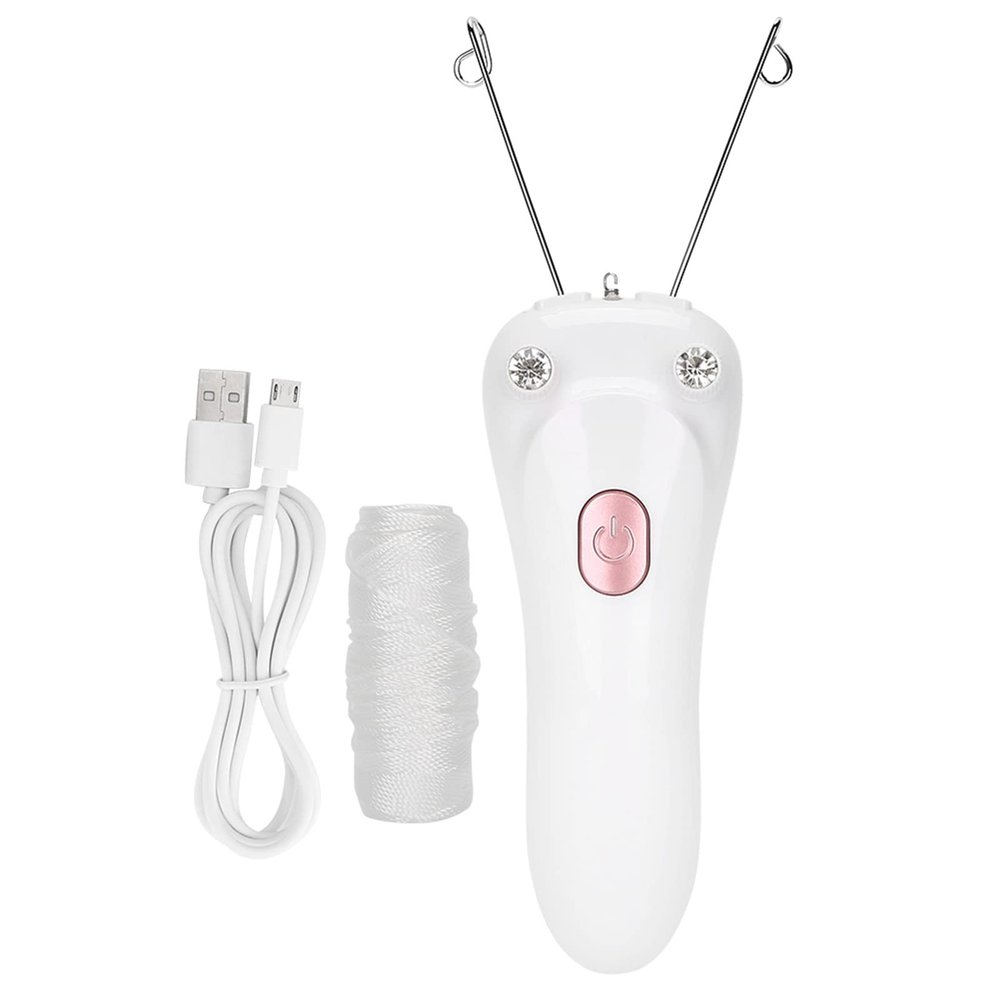 Electric Threading Epilator Hair Remover USB Charging Cable, Thorough Hair Removal, Facial Hair Removal Thread Epilator Hair Removal for Smooth Skin (Pink)