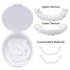 Dazzluxe Temporary Whitening Teeth Veneers, 2 Pairs Comfort Cosmetic Upper and Lower Fake Teeth Braces, Instant Dentures Veneers Smile False Teeth, One Size Fits Most People view 2