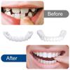 Dazzluxe Temporary Whitening Teeth Veneers, 2 Pairs Comfort Cosmetic Upper and Lower Fake Teeth Braces, Instant Dentures Veneers Smile False Teeth, One Size Fits Most People view 4