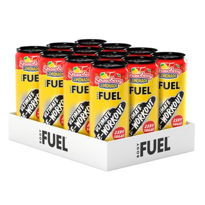 Applied Nutrition BodyFuel Pre Workout Energy Drink | Sugar Free, 200mg Caffeine, 1000mg Beta Alanine, 2000mg Citrulline, Vitamin B12 & B3 | (Pack of 12 Cans x 330ml) (Strawberry Lemonade)
