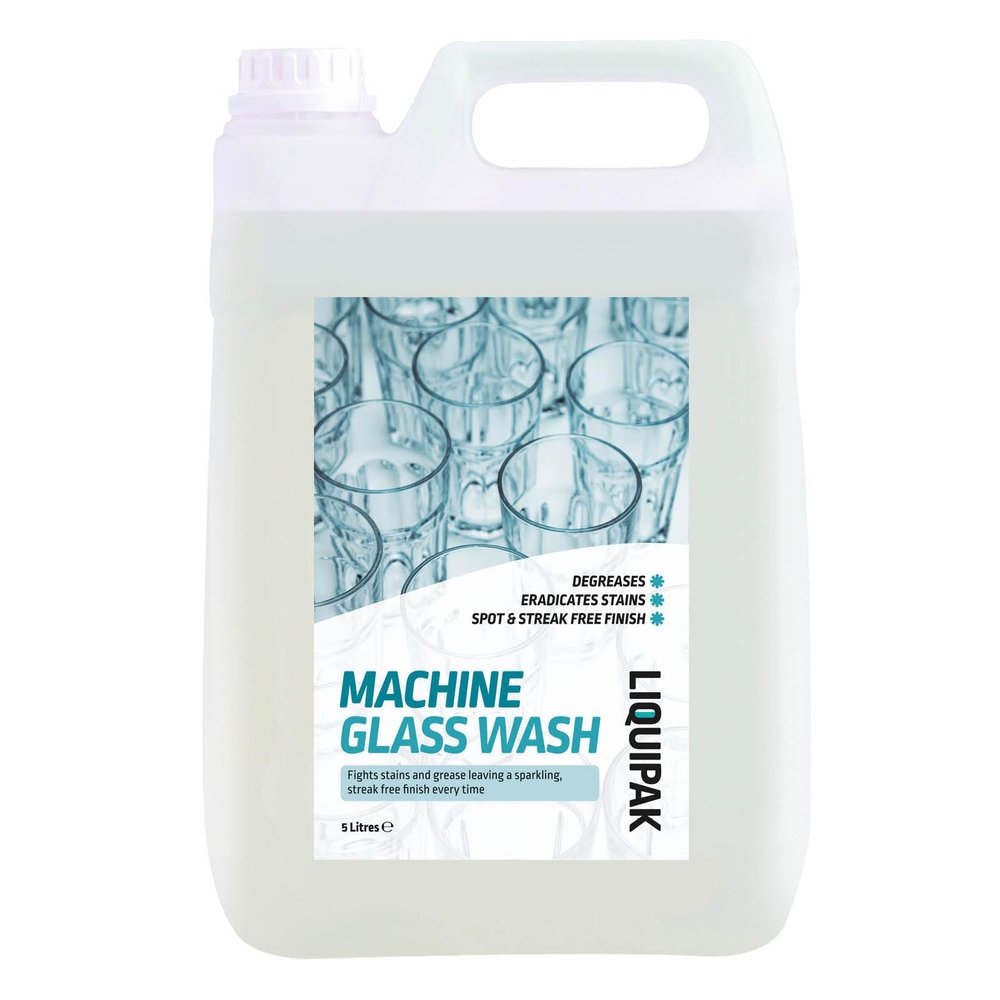 Liquipak Machine Glass Wash 5L  Automatic Glasswash Machine Liquid Cleaner & Detergent. Industrial strength formula for spotless, streak-free glassware.