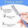 10 Pcs Beard Mustache Straight Edge Razors, Blue Men's Beards Edgers Trimmer Shaping Tool Eyebrow Razor Stainless Steel Blade for Facial Hair Fuzz Remover Hair Shaver, Replacement for Grooming Styling view 3