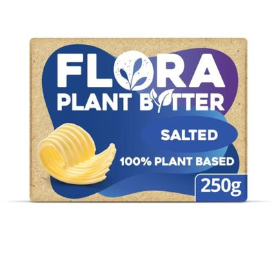 Flora Plant B+tter Salted Vegan Alternative to Butter 250g x 10 Plant-Based Spread for Cooking, Baking & Spreading (2.5kg Total)