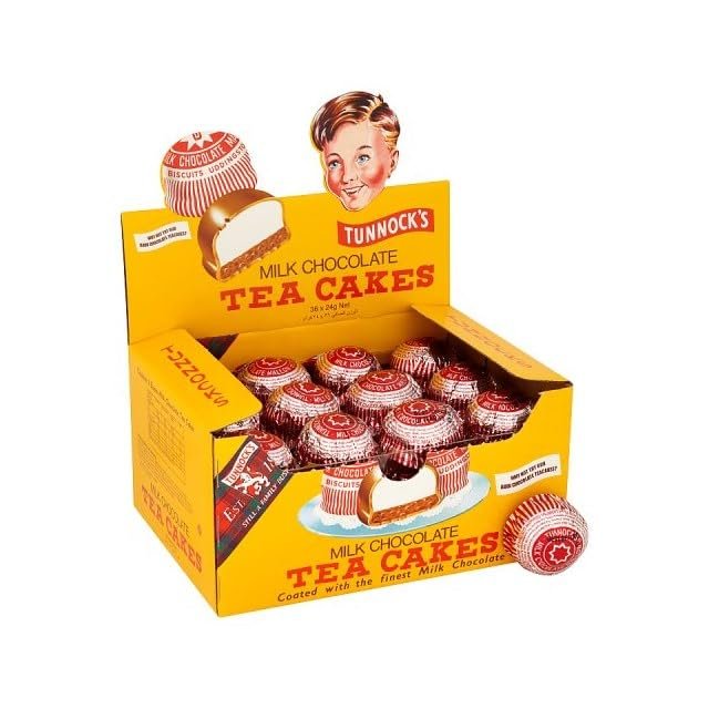 FreshCart Basics Tunnock's Individually Wrapped Mallow Centre Milk Chocolate Tea Cakes 24g (36 Teacakes x 24g)