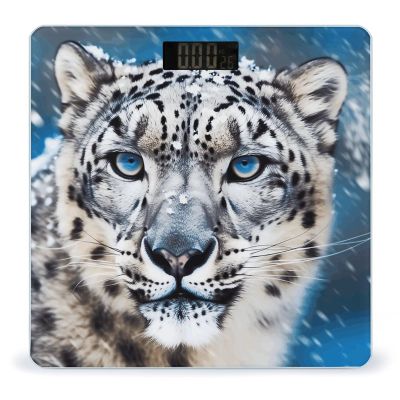 YJWANDO Scale for Body Weight, Blue Eyed Snow Leopard Print Weight Scale Body Fat Scale with Accurate & Large LCD Backlight Display, style