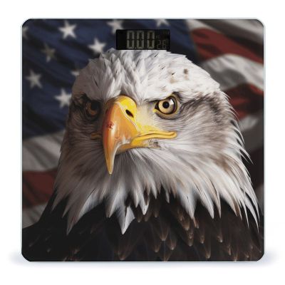 YJWANDO Scale for Body Weight, America Flag and Eagle Print Weight Scale Body Fat Scale with Accurate & Large LCD Backlight Display, style