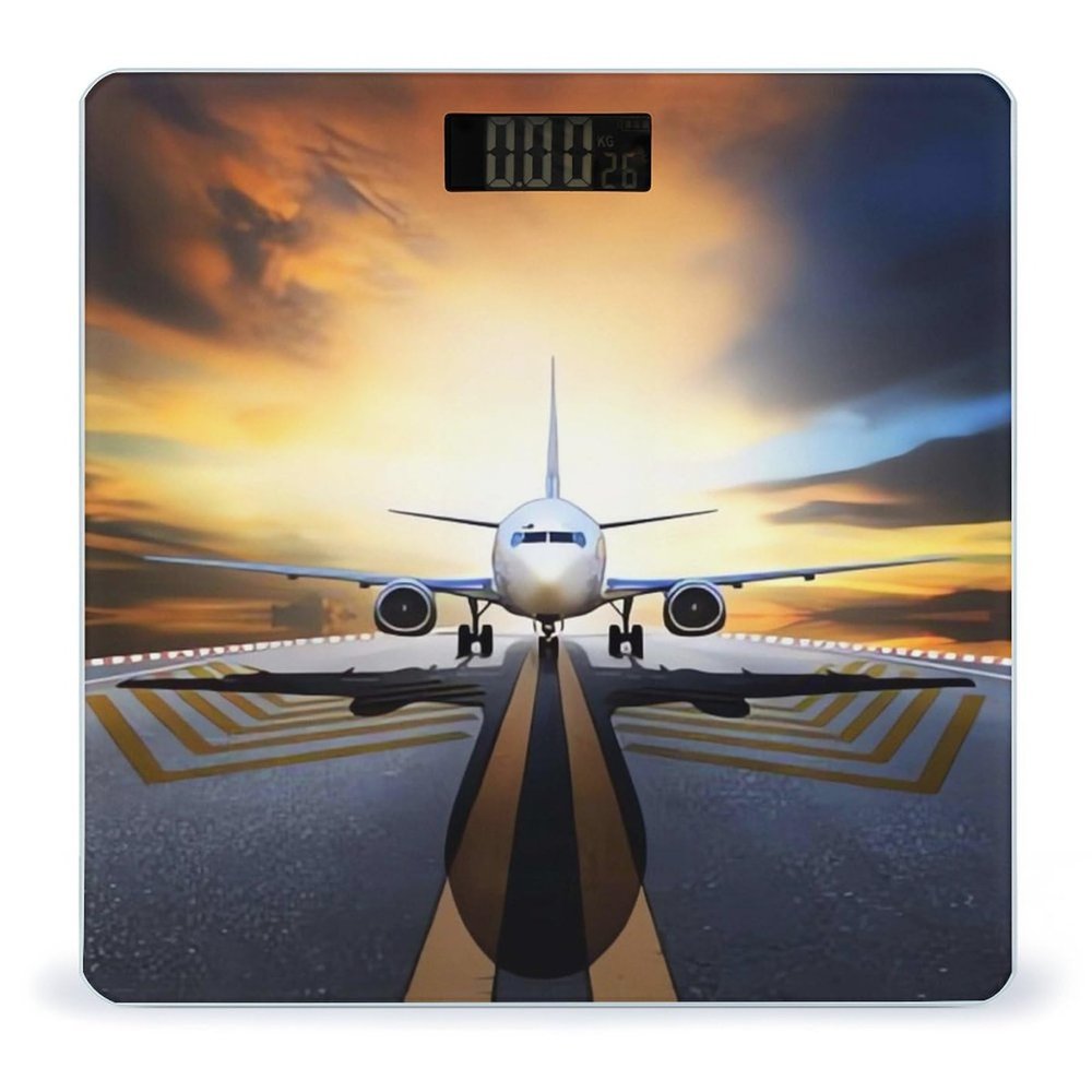 YJWANDO Scale for Body Weight, Backpack Airplane Print Weight Scale Body Fat Scale with Accurate & Large LCD Backlight Display, style