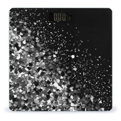YJWANDO Scale for Body Weight, Black White Glitter Print Weight Scale Body Fat Scale with Accurate & Large LCD Backlight Display, style