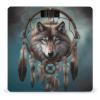 YJWANDO Scale for Body Weight, 3D Wolf Dream Catcher Print Weight Scale Body Fat Scale with Accurate & Large LCD Backlight Display, style view 1