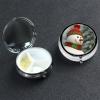 Pill Case Round Pill Box with 3 Compartment Smile Gaze Snowman Pill Organizer Waterproof Medicine Organizer Box for Travel Metal Pill Containers for Medication Planner view 1