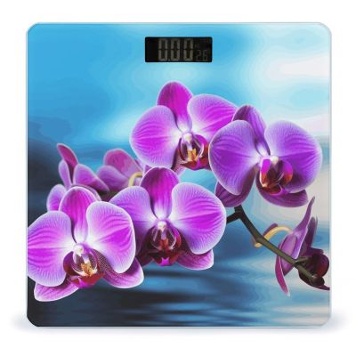 YJWANDO Scale for Body Weight, Beautiful Orchid Print Weight Scale Body Fat Scale with Accurate & Large LCD Backlight Display, style