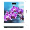 YJWANDO Scale for Body Weight, Beautiful Orchid Print Weight Scale Body Fat Scale with Accurate & Large LCD Backlight Display, style view 2