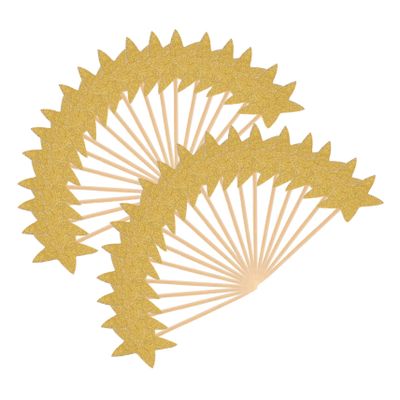 Cabilock 350pcs Shiny Star Cupcake Toppers for Birthday Celebration Paper Dessert Toppers Cake Decor for Party Festivals