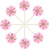 24Pcs Daisy Cupcake Toppers Flower Cake Topper Decorations Daisy Cake Decorations Chrysanthemum Cupcake Toppers Spring Daisy Flower Cake Picks for Birthday Wedding Supplies Light Pink view 3