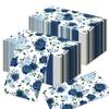 100 Pack Vintage Blue Floral Napkins 4 Ply Party Napkins Vintage Wild Flower Disposable Lunch Dinner Paper Napkin Set for Party,Wedding,Birthday Party Baby Shower view 1