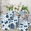100 Pack Vintage Blue Floral Napkins 4 Ply Party Napkins Vintage Wild Flower Disposable Lunch Dinner Paper Napkin Set for Party,Wedding,Birthday Party Baby Shower view 4