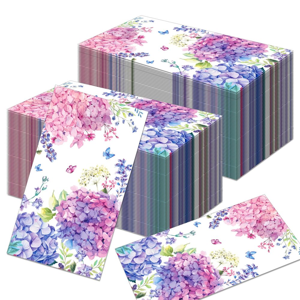 100 Pack Hydrangea Napkins Paper Guest Napkins Disposable Dinner Napkins,Party Napkins Guest Towels Wedding Napkins baby shower napkins for Kitchen,Birthday Party