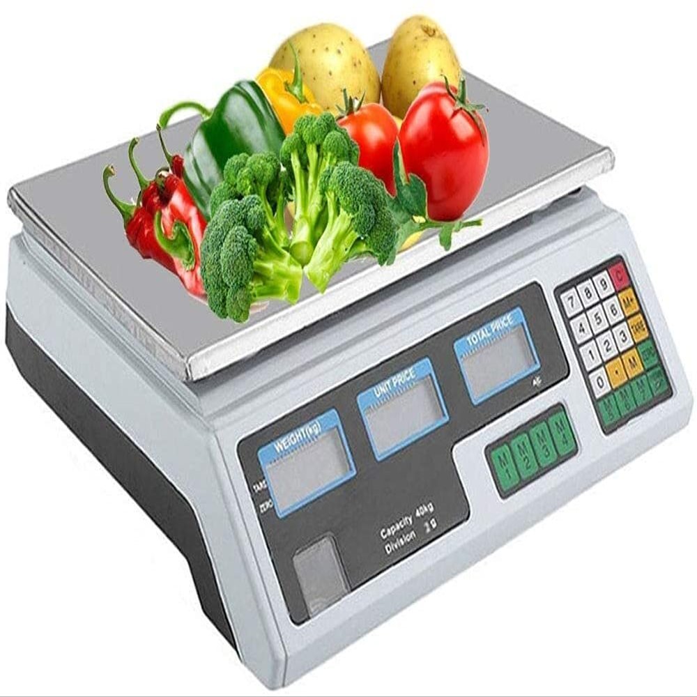 Electronic Scales Digital Digital Electronic Scale Price Computing Weighing,40kg Commercial Shop Platform Scale for Fruits Vegetable Scale