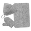 OATIPHO Sauna Hat and Felt Glove Set for Men and Women Grey Bath Sauna Accessories with Protective Hair Cap and Suitable for Spa and Steam Room Use view 1
