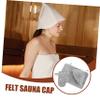OATIPHO Sauna Hat and Felt Glove Set for Men and Women Grey Bath Sauna Accessories with Protective Hair Cap and Suitable for Spa and Steam Room Use view 2