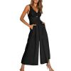 Ladies Joggers Size 18 Tummy Control with Sides Pockets Casual Wide Leg Pants Black Shorts Women Running Clothes Women high Slit Ladies Lounge Trousers Backless Jumpsuit Skinny Jeans Bootleg view 1