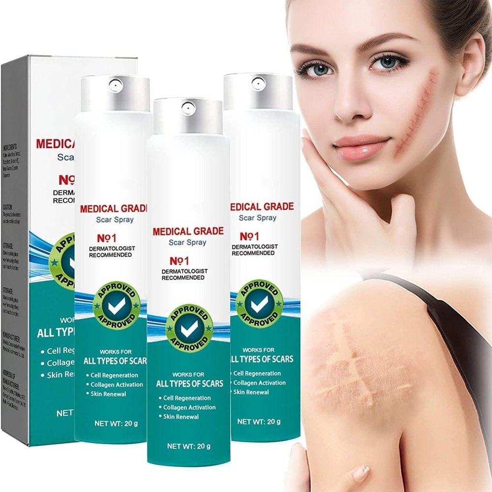 Medical Grade Scar Spray - Scar Remove Medical Grade Scar Spray,Scarremove Advanced Scar Spray,Scar Removal Spray,Surgical Scars and Stretch Marks,Acne Scars and Dark Spaot Remover (3 Pcs)