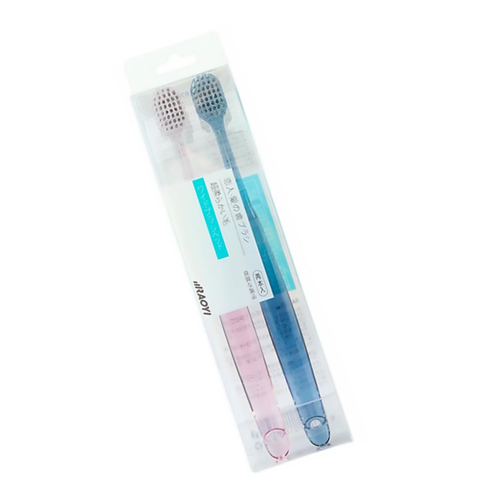Anneome 2pcs Gum Toothbrush for Adults Crystal Handle Toothbrush Teeth Cleaning Plaque Removal Compact Tuft Gum Care Oral Health Tool