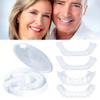 Dazzluxe Whitening Veneers Teeth, 4Pcs Temporary Fake Teeth for Upper And Lower Jaw, Snap on Dentures Silicone False Teeth, Instant Confident Smile Enhancer view 1