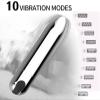 10 Modes Personal Bullet Wand Body Massage Tool Powerful Mini Stick Portable Soft Toy Massage Ball for Women Pleasure,Handheld Electric Bullet Tool Women Toy,Travel Pocket Size RY001 (Black) view 2