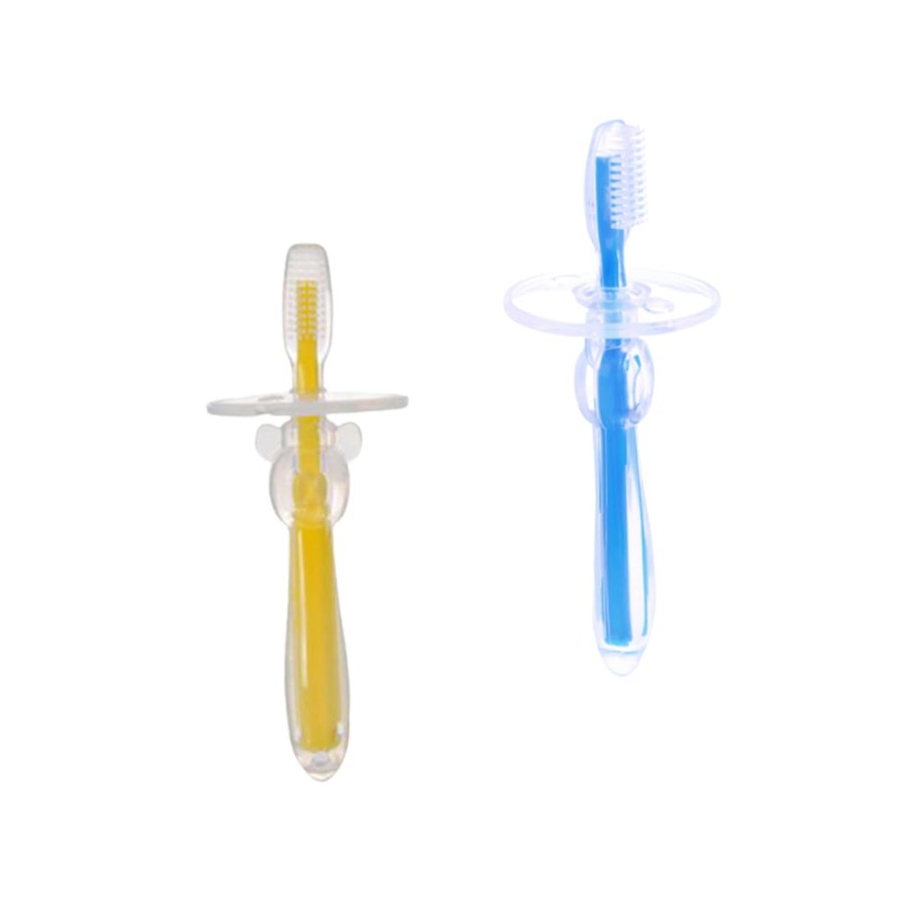 Anneome 2pcs Silicone Training Toothbrush for Toddlers Years Toothbrush Safety Guard