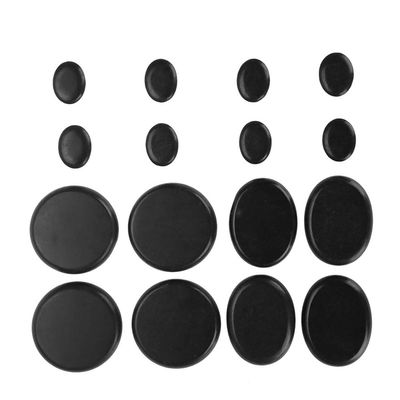 16Pcs/Box Hot Spa Black Basalt Massage Stones, Essential Oil for Relaxing Nerves, Relieve Stress, Improve Sleep Quality, Oval Shape Stone Volcanic Massage