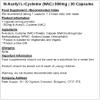 N-Acetyl L-Cysteine (NAC) 500mg Capsules - Vegan (30 Capsules) view 2