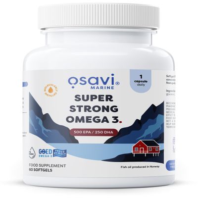 Osavi Super Strong Omega3 500 EPA / 250 DHA  60 Softgels | Concentrated Omega3 from Pelagic Fish | Supports Heart Health, Brain Function, and Vision | Highly Purified with Molecular Distillation