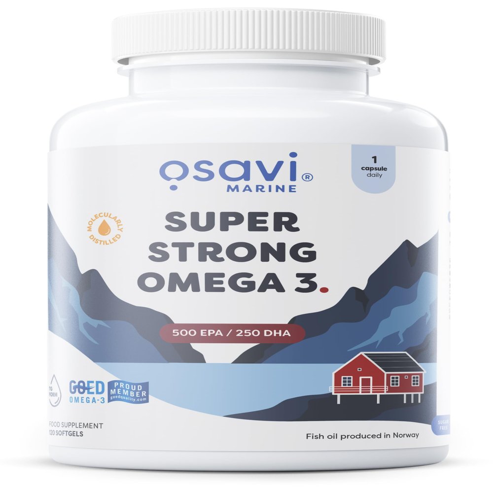 Osavi Super Strong Omega3 500 EPA / 250 DHA  120 Softgels | Concentrated Omega3 from Pelagic Fish | Supports Heart Health, Brain Function, and Vision | Highly Purified with Molecular Distillation