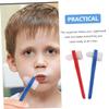 Anneome 2pcs Denture Toothbrush for False Teeth Small Dual-Head Cleaning Brush Comfortable Household Oral Cleaner Delicate Double-Sided Denture Care Toothbrush for Adults view 3