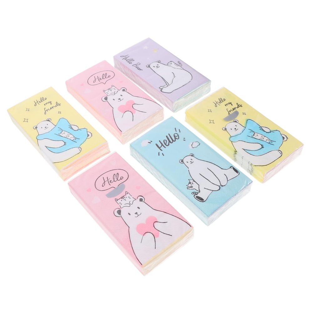 Portable Novelty Napkins 12 Packs Wood Pulp Disposable Napkins