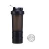 Fittify Protein Shaker Bottle with Storage Compartments | Pre-Workout, Protein, Supplements | 16.9 oz (500 ml) [Black] view 1