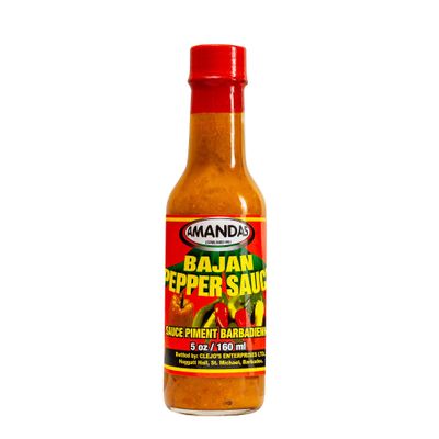 Amandas Barbadian Hot Pepper Sauce 160ml | Authentic Caribbean Bajan Hot Sauce | Spicy Gourmet Hot Sauce Made in Barbados | Perfect for Cooking, Marinades, and Dips | Vegan, and All-Natural