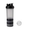 Fittify Protein Shaker Bottle with Storage Compartments | Pre-Workout, Protein, Supplements | 16.9 oz (500 ml) [Clear] view 1