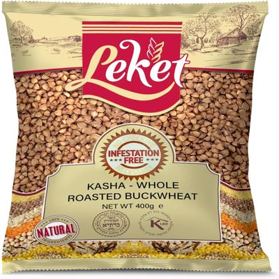 Leket Roasted Buckwheat 400g - Premium Whole Grain for Nutritious & Delicious Meals - Quick & Convenient, Kosher, High-Protein, Non GMO Superfood
