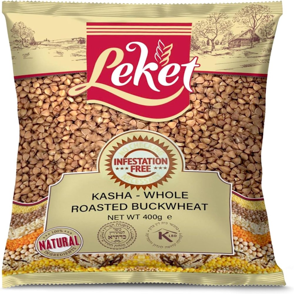Leket Roasted Buckwheat 400g - Premium Whole Grain for Nutritious & Delicious Meals - Quick & Convenient, Kosher, High-Protein, Non GMO Superfood