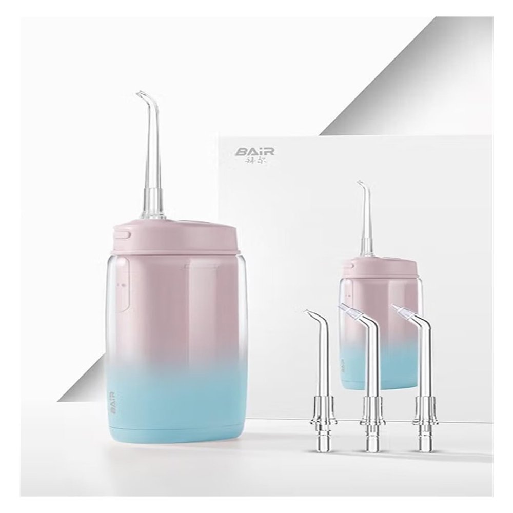 BAIR V2 Small Mini Dental Flusher Portable, Electric Cleaner Home Dental Cleaning Water Floss 4 Nozzles. (32-33, 3435, 36-37, 38-39, 40-41, 42-43, 44-45, 46-47 : Luokui)