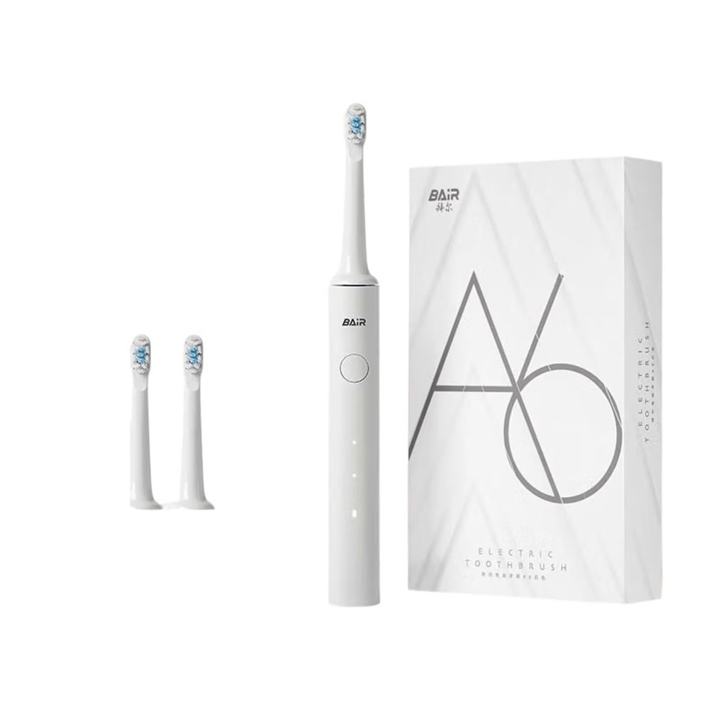 BAIR A6 Smart Electric Toothbrush Rechargeable Adult Sonic Vibration Toothbrush for Male and Female Friends A6 Daylight White (32-33, 3435, 36-37, 38-39, 40-41, 42-43, 44-45, 46-47 : A6 daylig