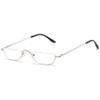 Lanomi Half Moon Reading Glasses Men Women Semi Round Clear Lens Readers Slim Metal Half Frame HD Eyeglasses Silver 1.75 view 1