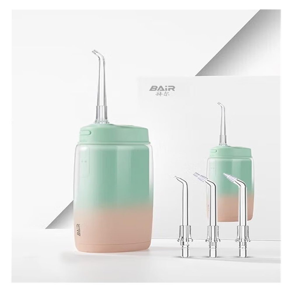 BAIR V2 Small Mini Dental Flusher Portable, Electric Cleaner Home Dental Cleaning Water Floss 4 Nozzles. (32-33, 3435, 36-37, 38-39, 40-41, 42-43, 44-45, 46-47 : Pinellia ternata)
